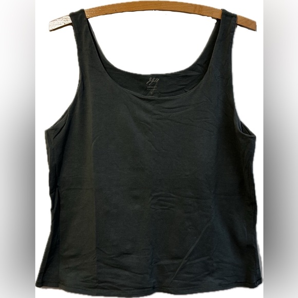 J. Jill sage green shelf-bra cotton tank. Size XL - Picture 1 of 3
